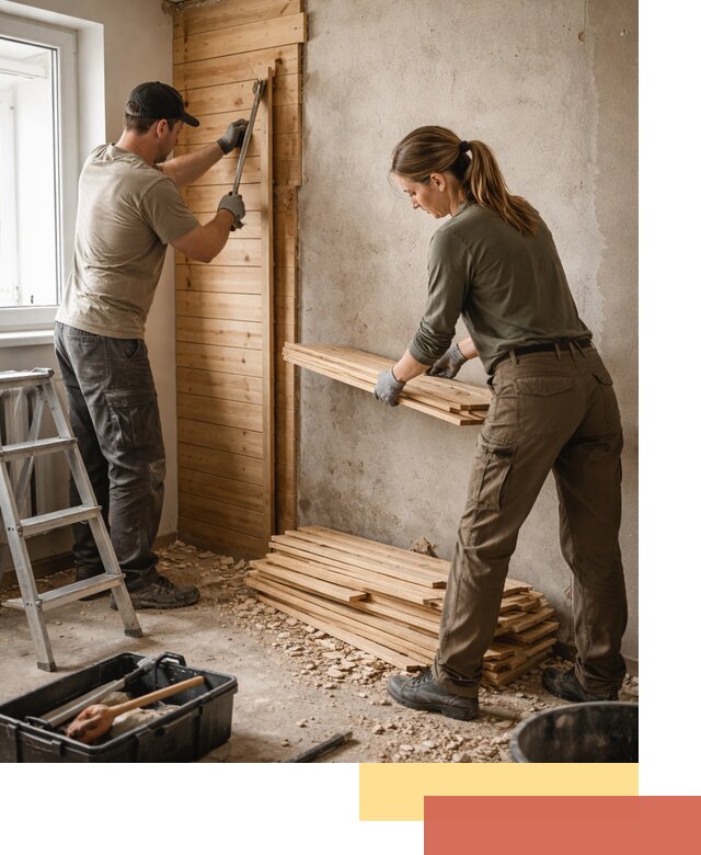 Демонтаж вагонки со стен в Екатеринбурге — профессиональный демонтаж