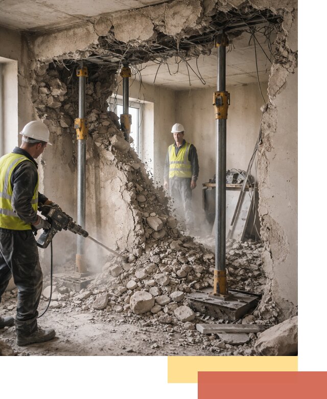 Снос несущих стен в Екатеринбурге с гарантией безопасности и качества