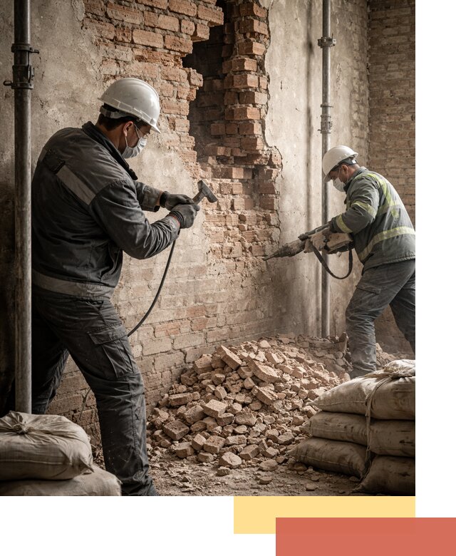 Демонтаж кирпичных стен в Екатеринбурге быстро и безопасно