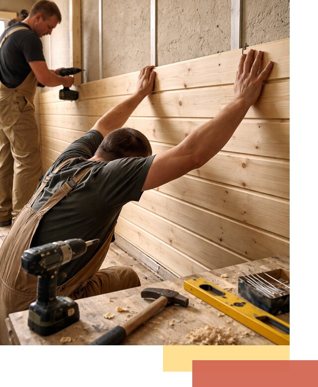 Монтаж деревянной вагонки на стены в Екатеринбурге быстро и качественно