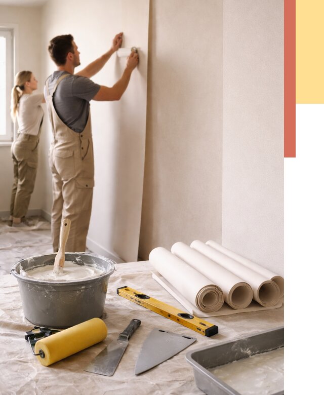 Поклейка бумажных обоев в Екатеринбурге от 5637 руб./м2 — быстро и недорого | ОТДЕЛОЧНИК-Ктр