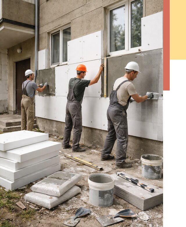 Утепление стен пенопластом в Екатеринбурге от 1794 руб. — недорого и под ключ | ОТДЕЛОЧНИК-Ктр