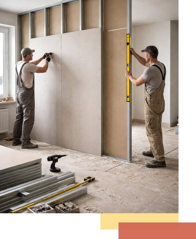 Зонирующая перегородка из гипсокартона под ключ в Екатеринбурге