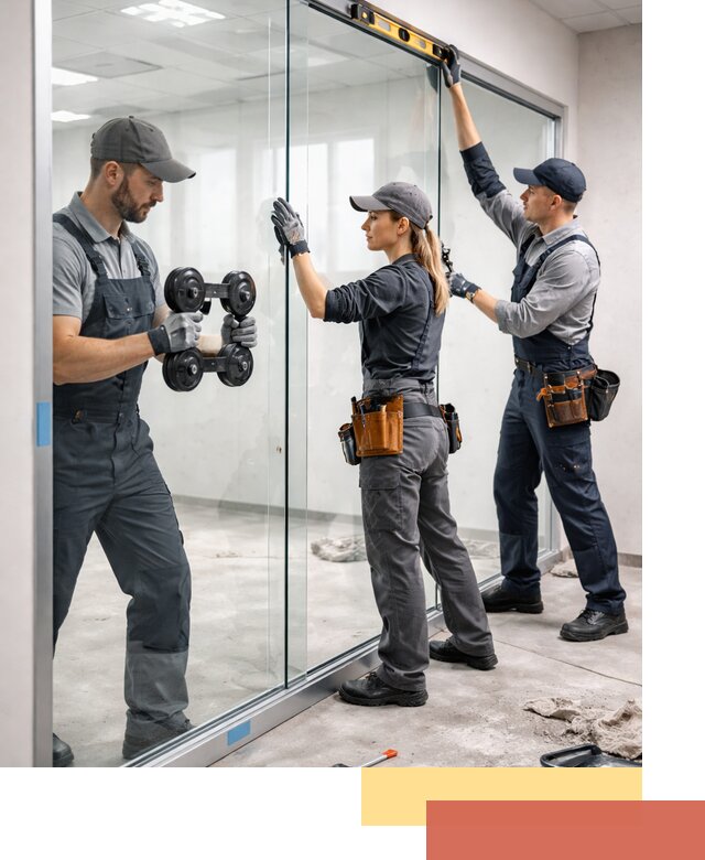 Профессиональный монтаж стеклянных перегородок в Екатеринбурге