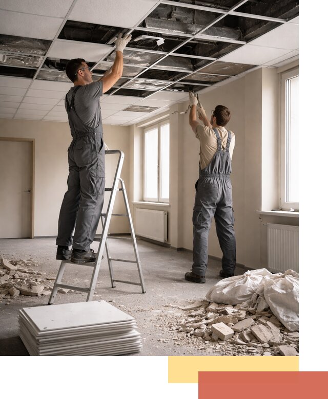 Демонтаж потолков Армстронг профессионально в Екатеринбурге