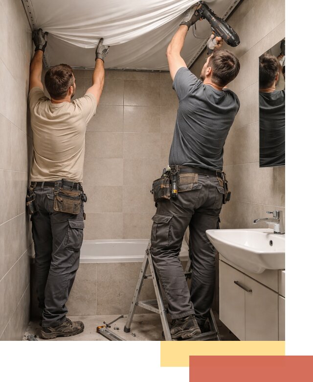 Монтаж натяжного потолка в ванной в Екатеринбурге быстро и качественно