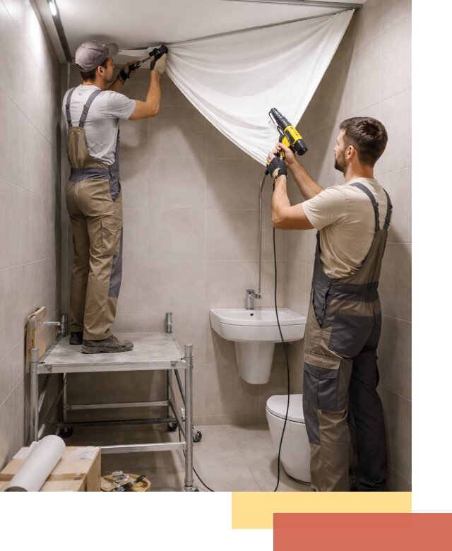 Монтаж натяжного потолка в санузле в Екатеринбурге