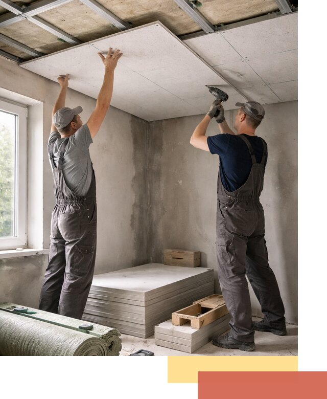 Шумоизоляция потолка панелями ЗИПС в Екатеринбурге